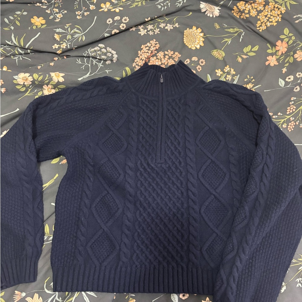 Sunday Best Navy Cable Knit Sweater